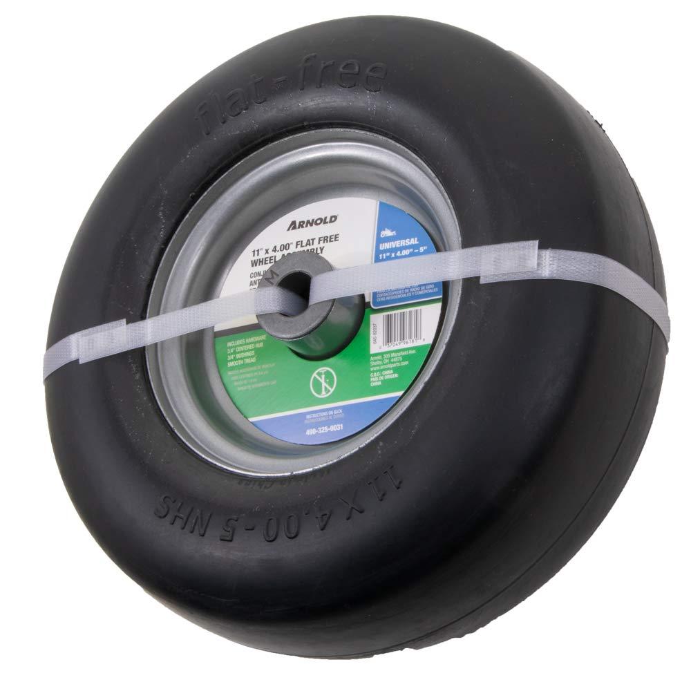 Arnold 11" x 4" Universal Replacement Flat-Free Tire for Zero-Turn Mowers, Black