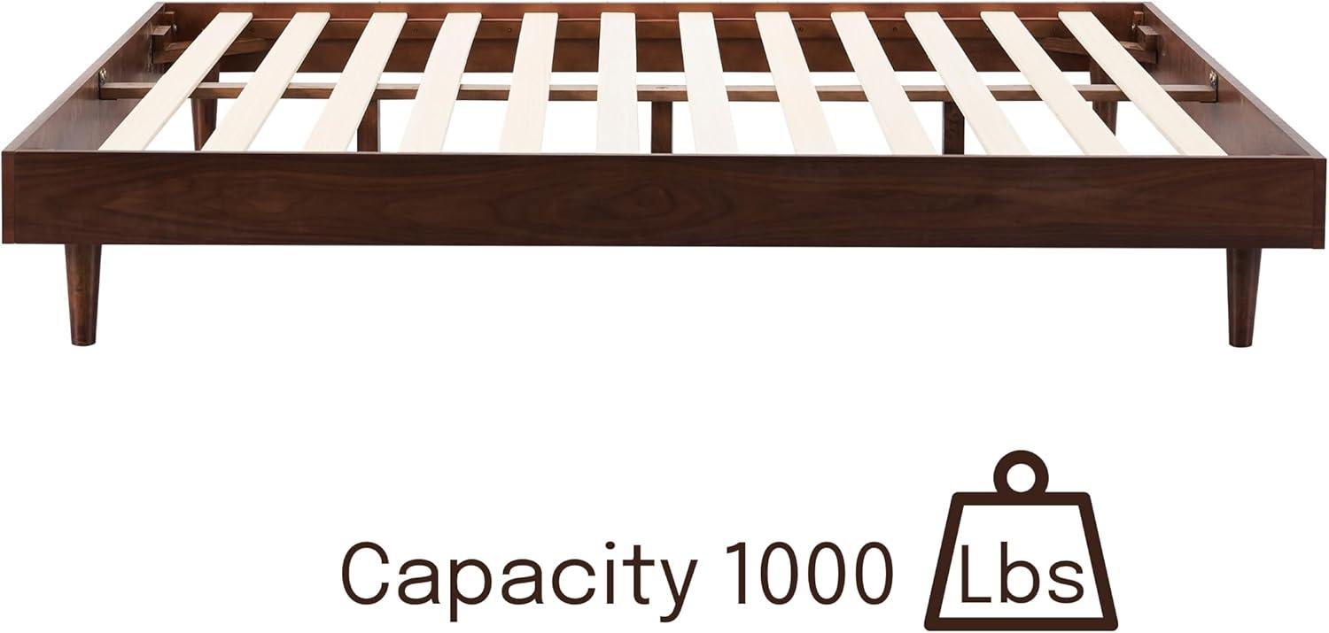 NTC Fly Solid Wood Bed Frame without Headboard and Silent Slats, 1000 lbs Capacity Bed Frame