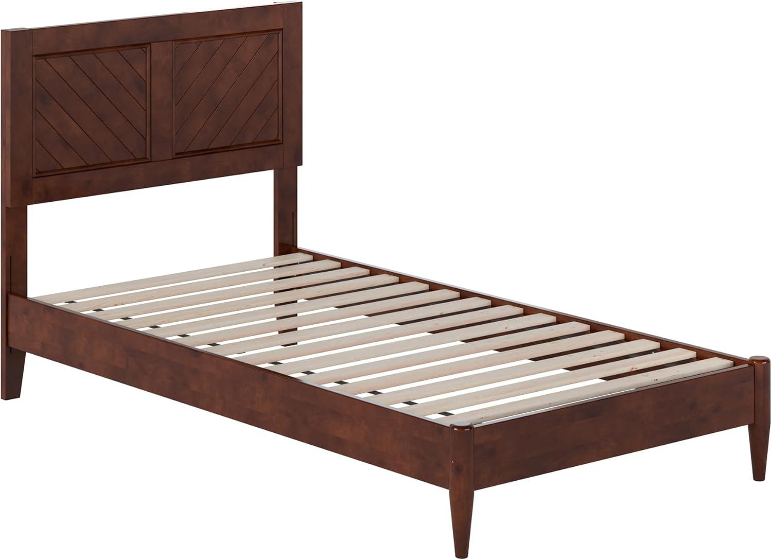 AFI Furnishings Berkshire Twin Solid Wood Low Profile Platform Bed in Walnut