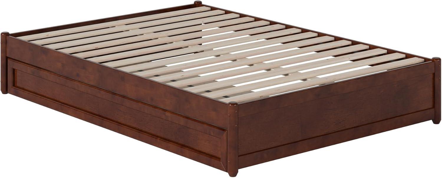 AFI Furnishings Full Panel Platform Bed with Twin Trundle in Walnut