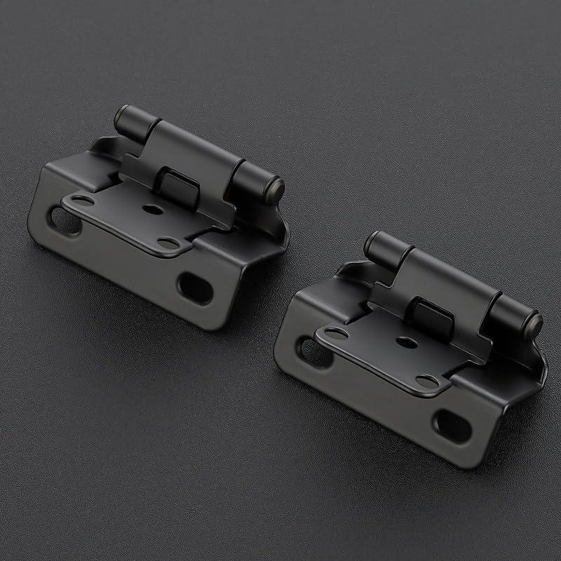 50 Pack 25 Pairs Semi-Overlay 1/2 inch Self-Closing Face Frame Cabinet Hinges Matte Black Half Wrap-Around Kitchen Cabinet Door Hinges Face Mount Cabinet Hardware Matte Black Matte Black