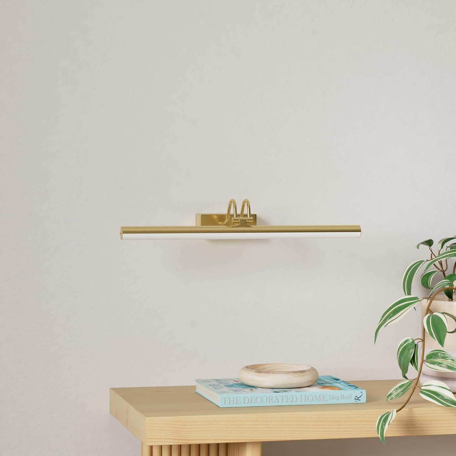 Picture Light,  Battery Operated Picture Lights For Paintings,Metal Remote Control Display Art Light With Timer And Dimmable For Wall Painting,Frame, Portrait, Dartboard-Brass