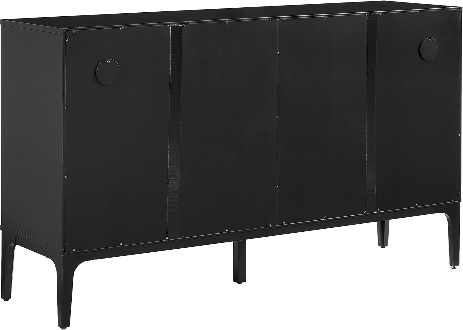 Crosley Furniture Asher Modern Particle Board Wood Sideboard in Matte Black