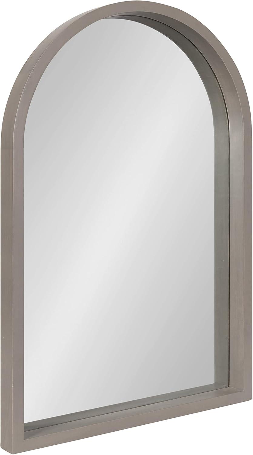 Gray Arched Wood Frame Vanity Mirror, 20 x 30