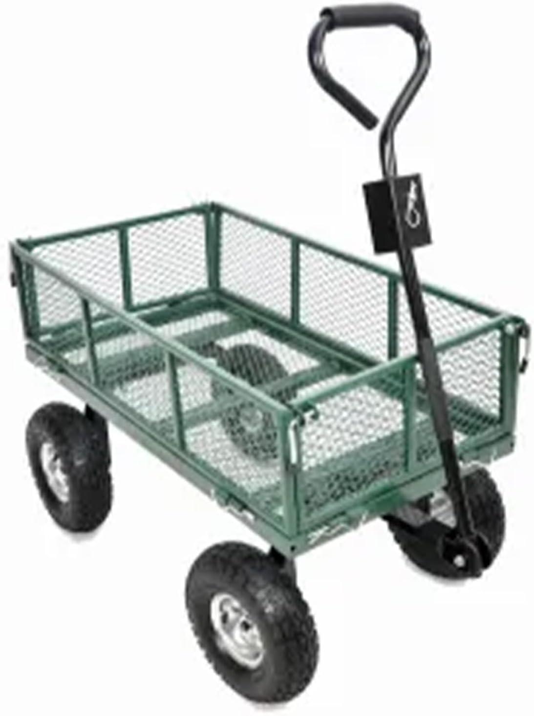 Green Thumb 70108 4 Wheel Mesh Garden Cart With Sidewalls