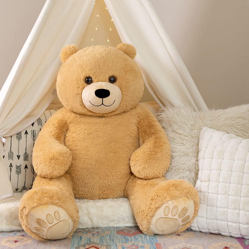Giant Light Brown Plush Teddy Bear, 4 Feet