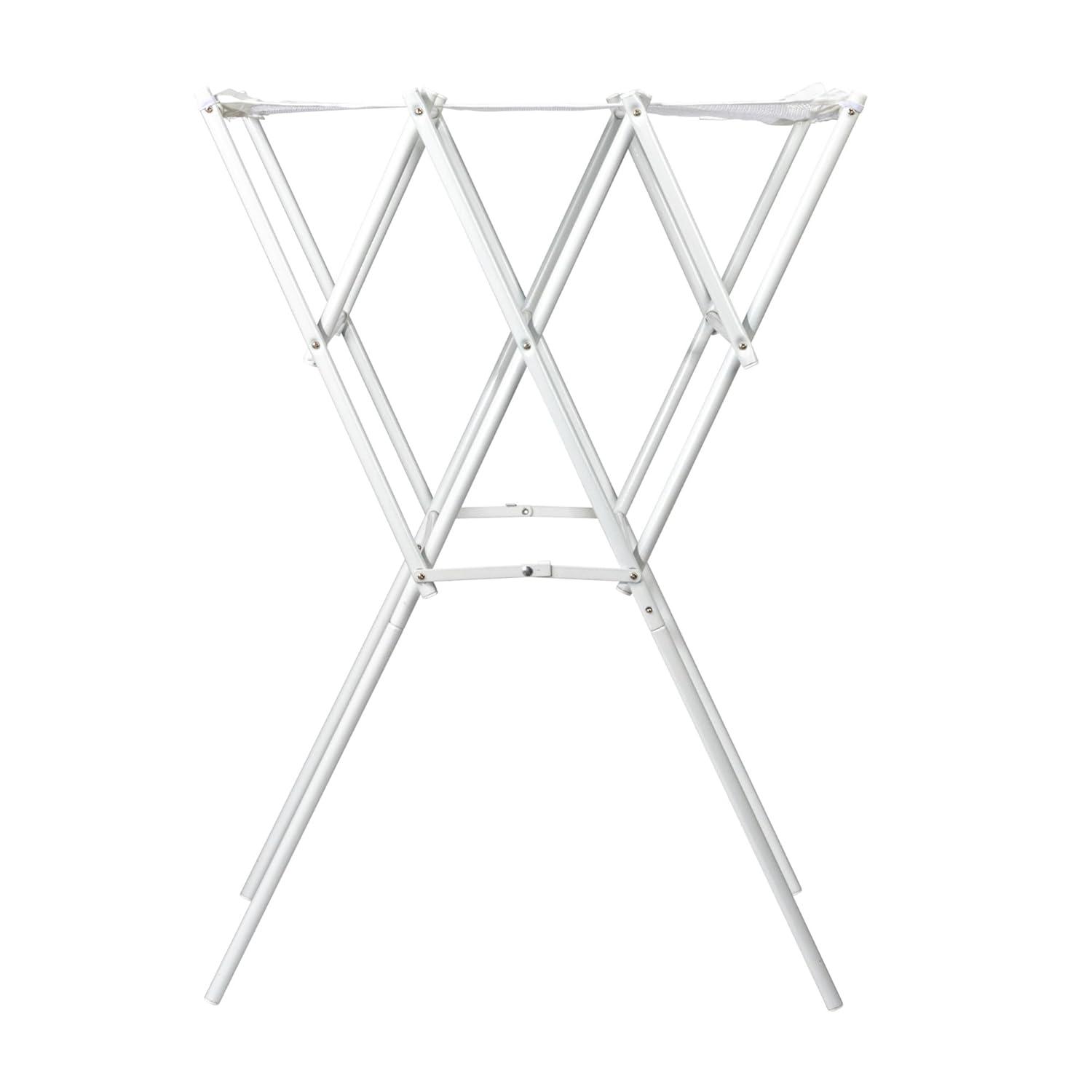 Household Essentials Clothes Drying Rack, Foldable, Expandable and Collapsible Laundry Drying Rack, White
