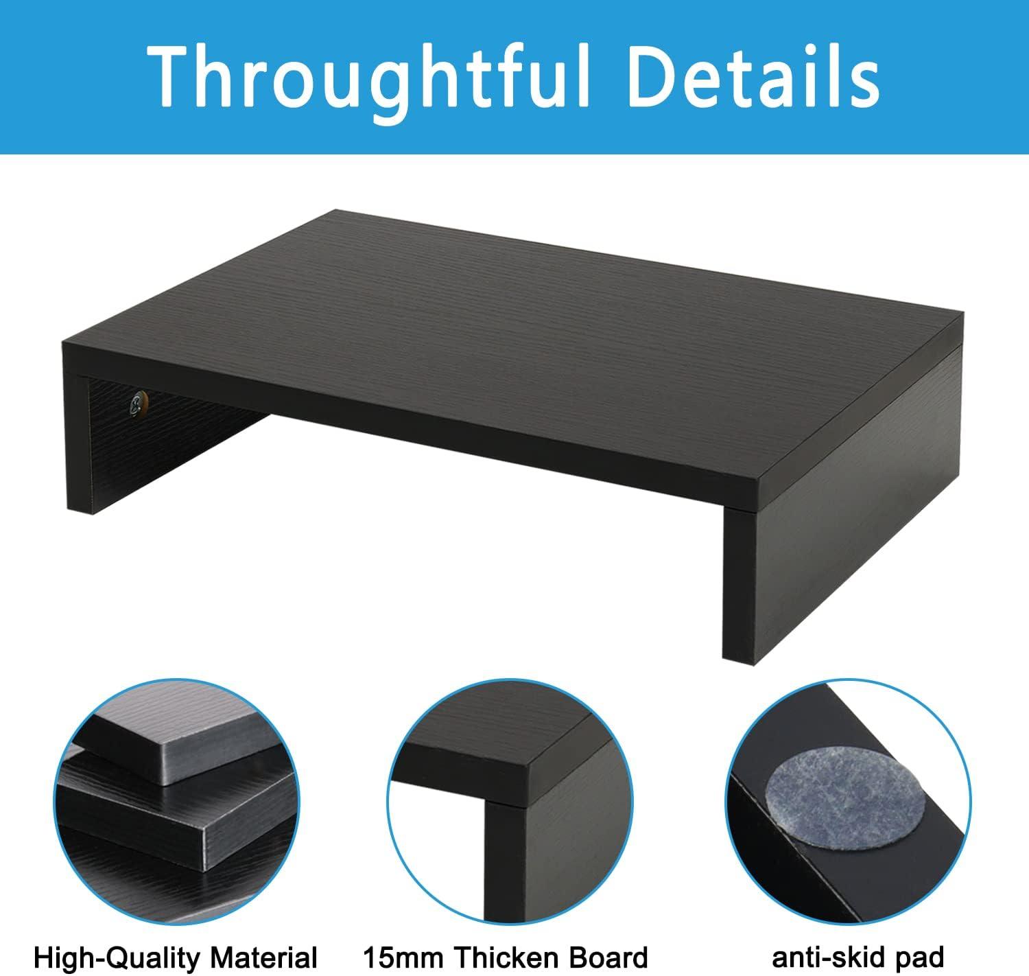 Drevy Small Designs2Go Monitor Riser for TVs up to 26 Inches, Black