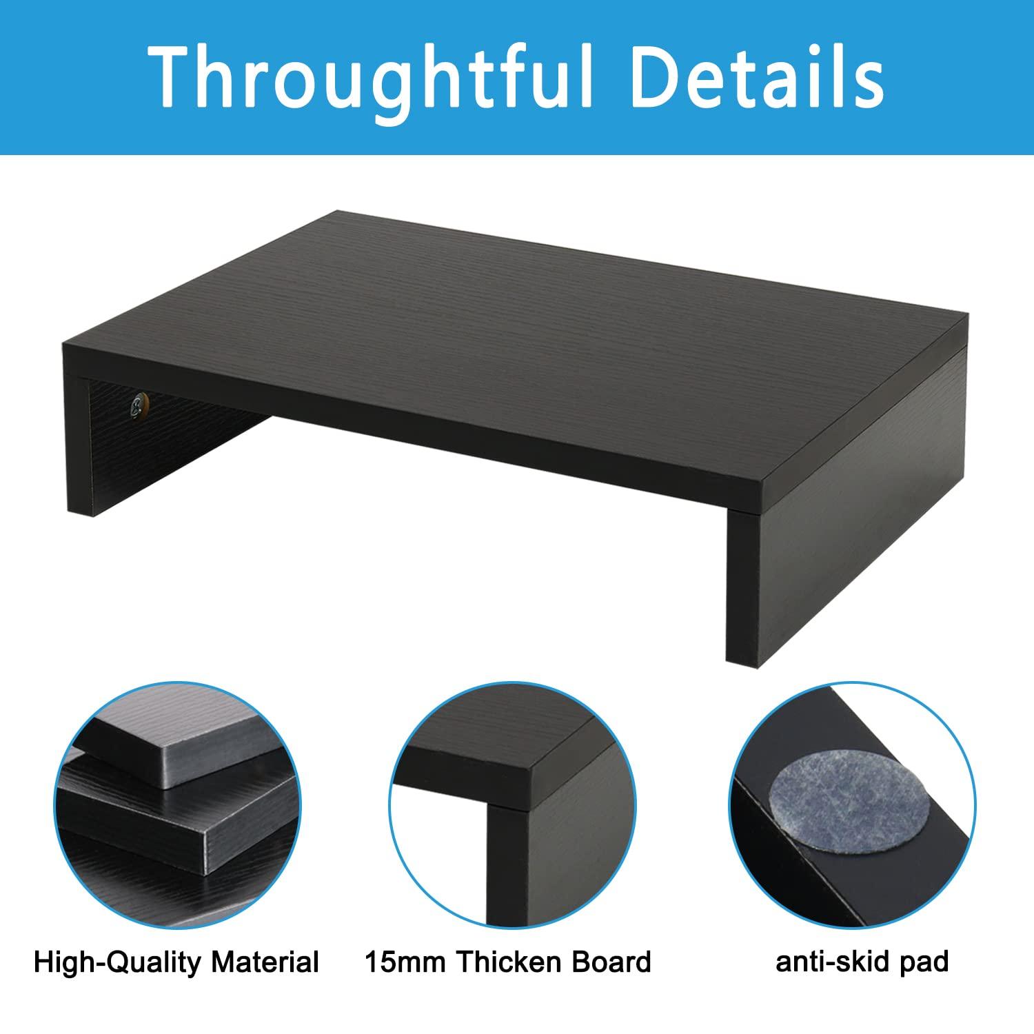 Drevy Small Designs2Go Monitor Riser for TVs up to 26 Inches, Black