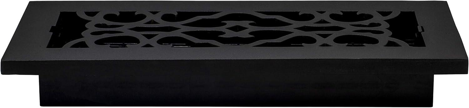 Decor Grates AC410-BLK Victorian Floor Register, 4 x 10, Cast Iron Black