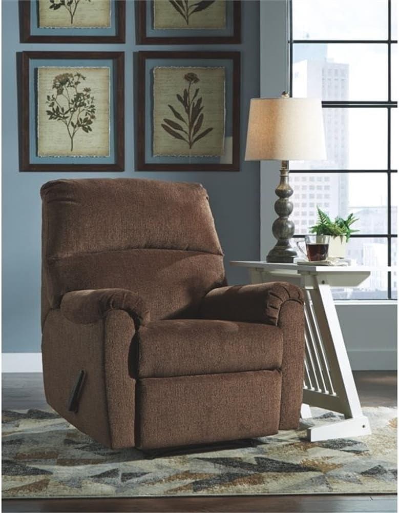 Chocolate Brown Polyester Contemporary Recliner