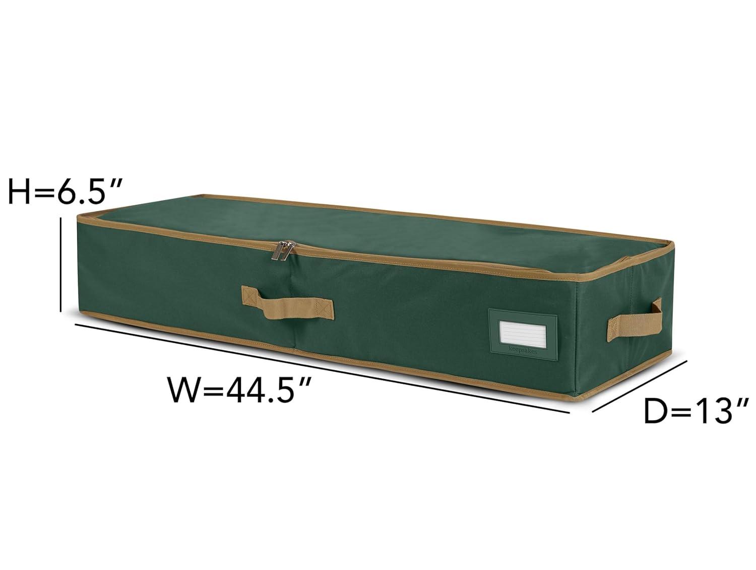 Covermates Keepsakes Gift Wrap Organizer - Holds up to 25 Rolls - Heavy Duty - Accessory Trays with Adjustable Compartments - Mesh Pocket - Holiday Storage, Green