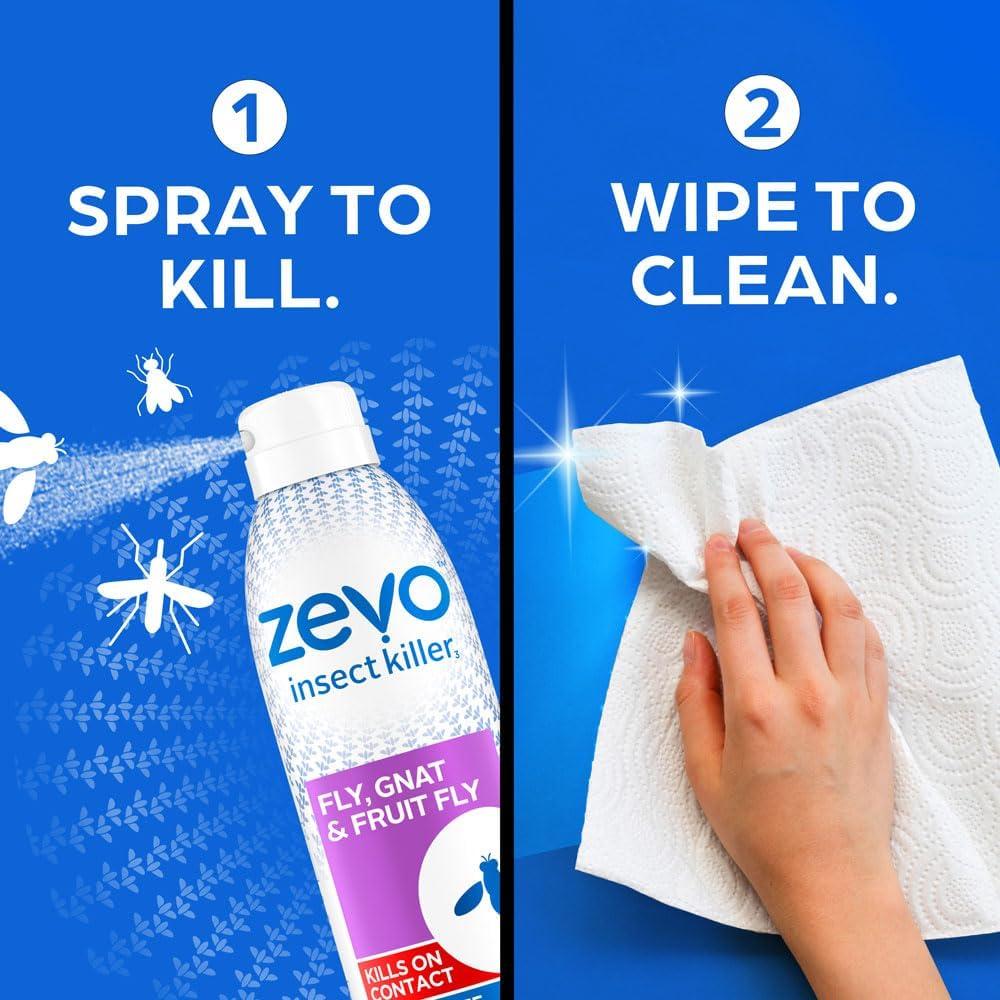 Zevo Flying Insect Trap, Fly Trap Captures Houseflies, Fruit Flies, and Gnats 1 Plug-in Base + 1 Cartridge