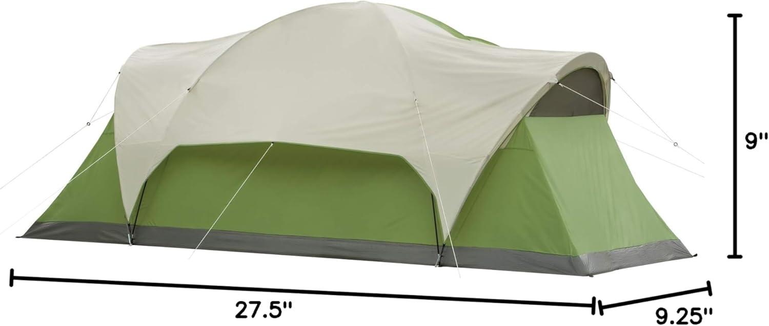 Coleman Montana 8-Person Dome Tent, 1 Room, Green