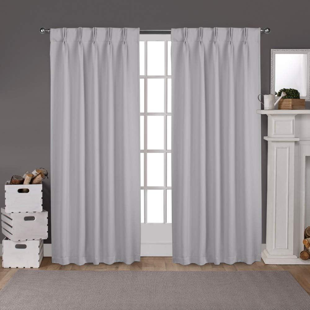 Exclusive Home Sateen Pinch Pleat Woven Blackout Back Tab Window Curtain Panel Pair