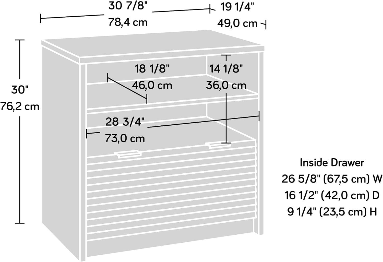 Grand Walnut 4-Drawer Lockable Lateral Filing Cabinet