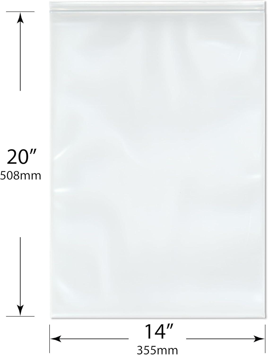 Plymor 14" x 20" (Pack de Bolsas de Plástico Resellables con Cremallera de Servicio Industrial 50), de 6 Mil