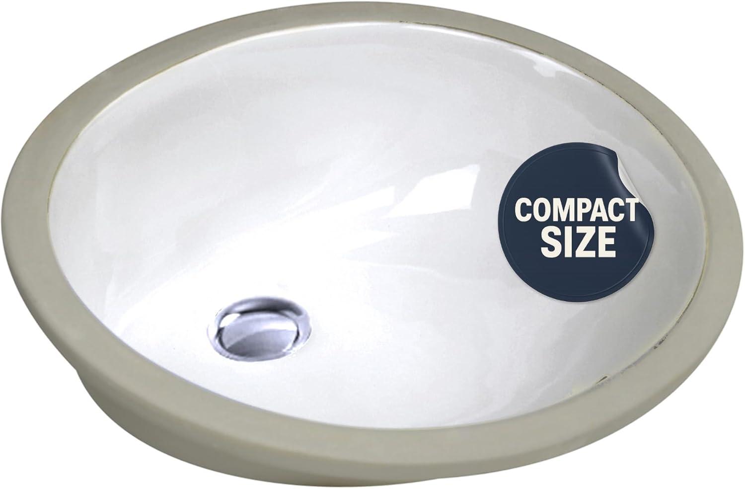 Nantucket Sinks Great Point 13.75'' Vitreous China Oval Bathroom Sink with Overflow