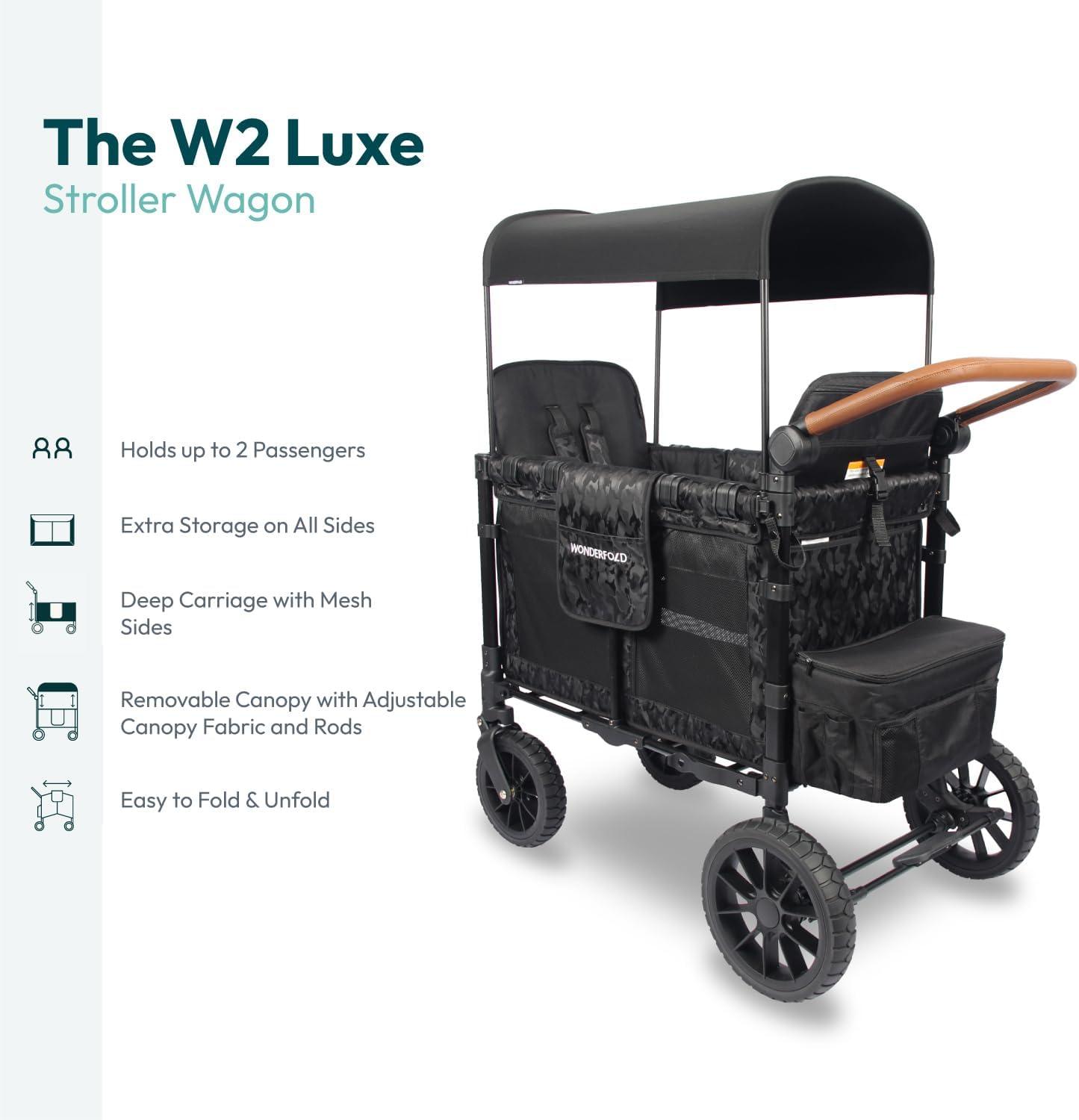 Elite Black Camo Double All-Terrain Steel Bassinet Stroller Wagon