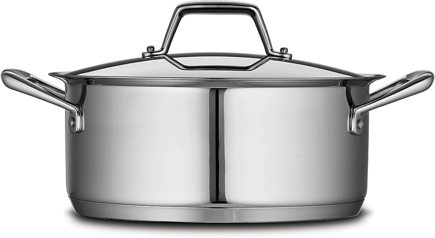 Stainless Steel 5-Quart Covered Dutch Oven with Tri-Ply Base