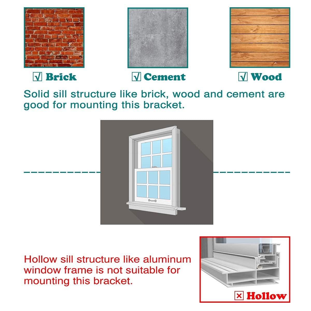 Window AC Bracket,Window Air Conditioner Support Bracket Light Duty,Sturdy Structure AC Unit Bracket,Up to 85lbs, 5,000~12,000BTU(S)