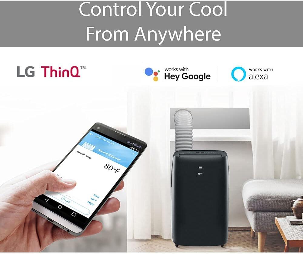 LG 8,000 BTU DOE / 12,000 BTU ASHRAE Smart Portable Air Conditioner, Cools 400 Sq.Ft.