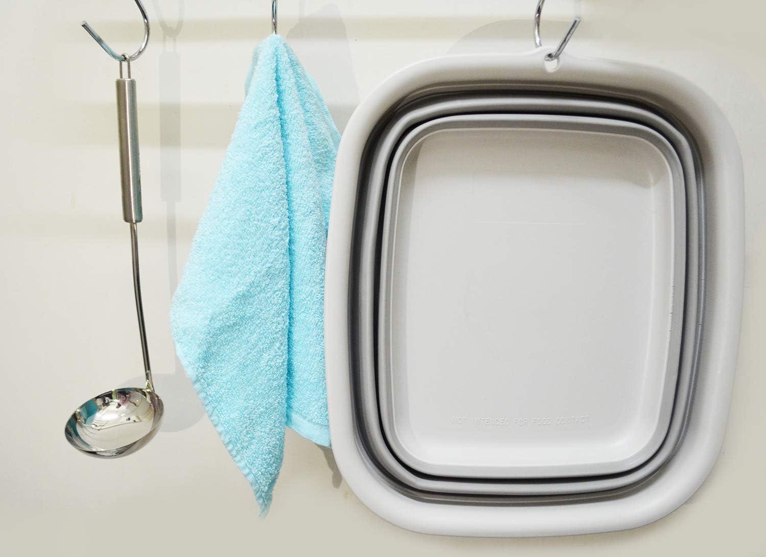 SAMMART 7.7L (2 Gallon) Collapsible Tub - Foldable Dish Tub, Grey