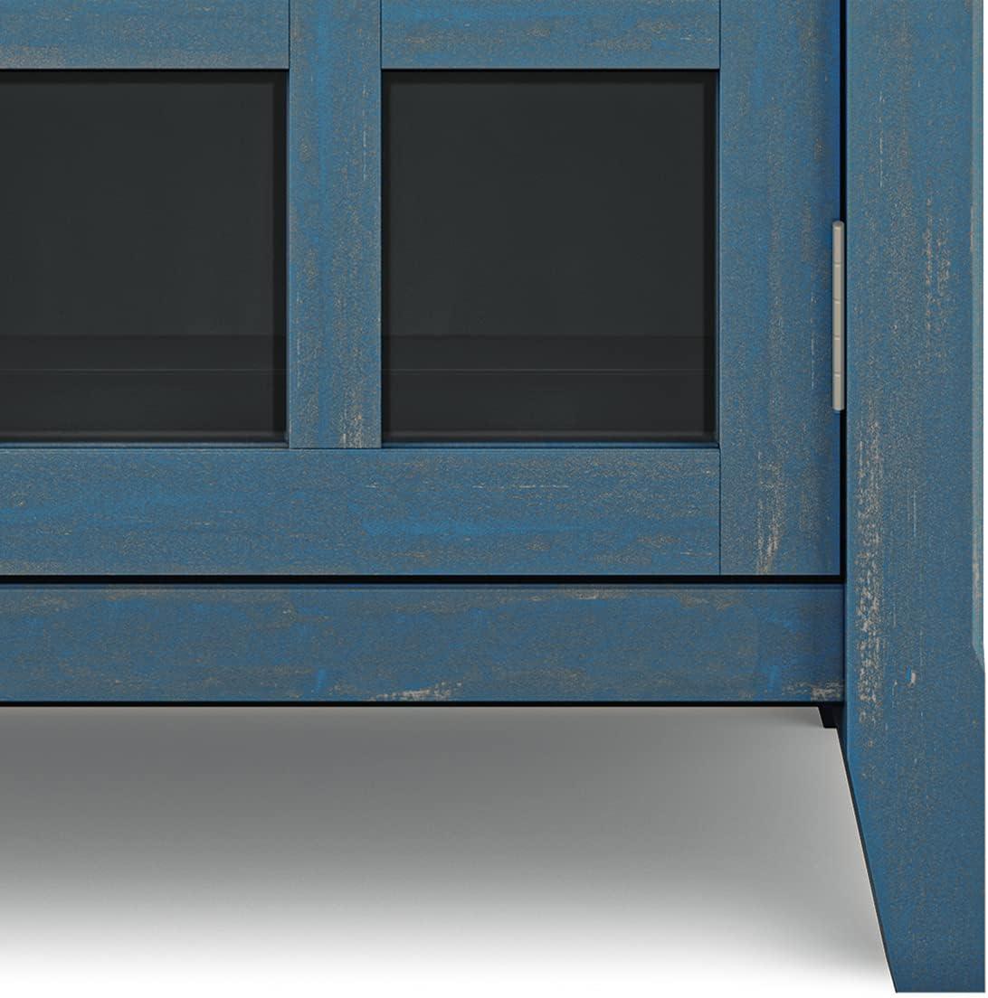 Acadian WOOD 36" WD Entryway Hallway Storage Cabinet in Distressed Coastal Blue