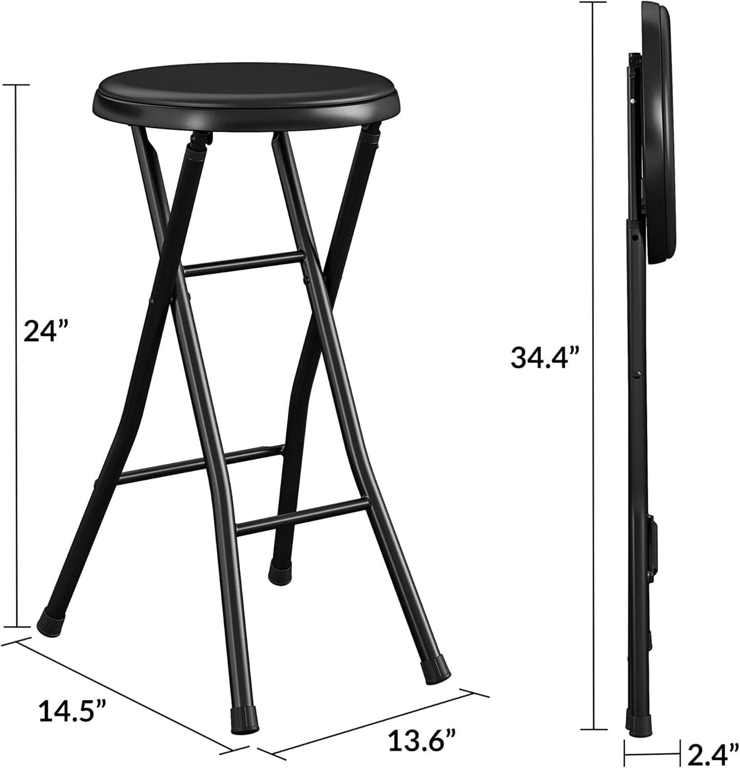 Mainstays 24" Vinyl Padded Folding Stool, Black