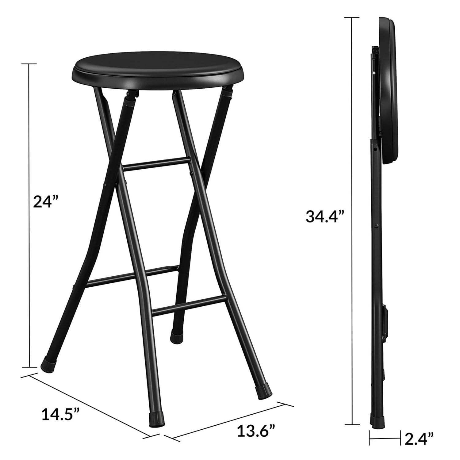 Mainstays 24" Vinyl Padded Folding Stool, Black