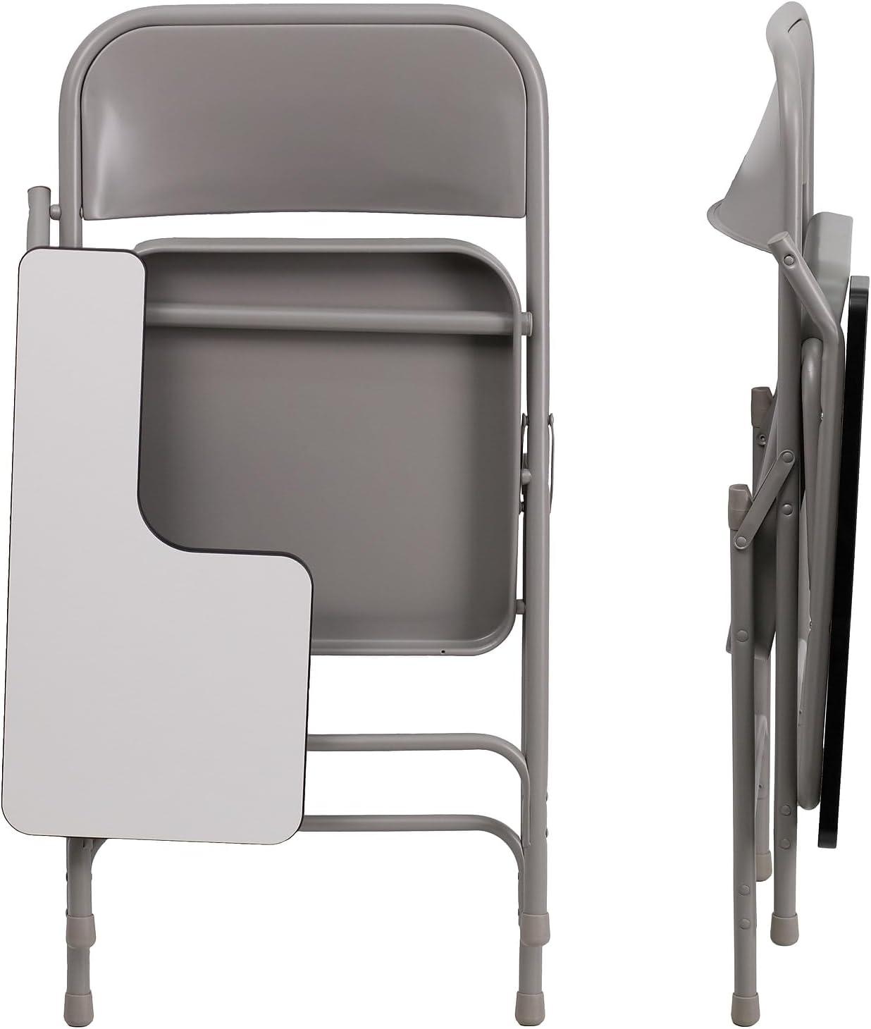 Mission Premium Steel Folding Chair with Right Handed Tablet Arm by Flash Furniture