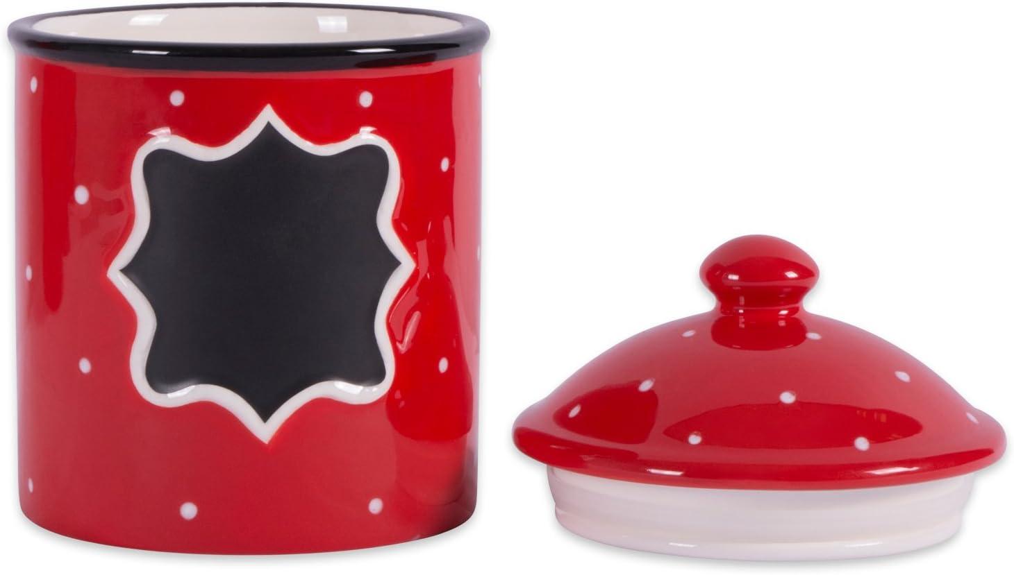 DII Ceramic Red Canister Small