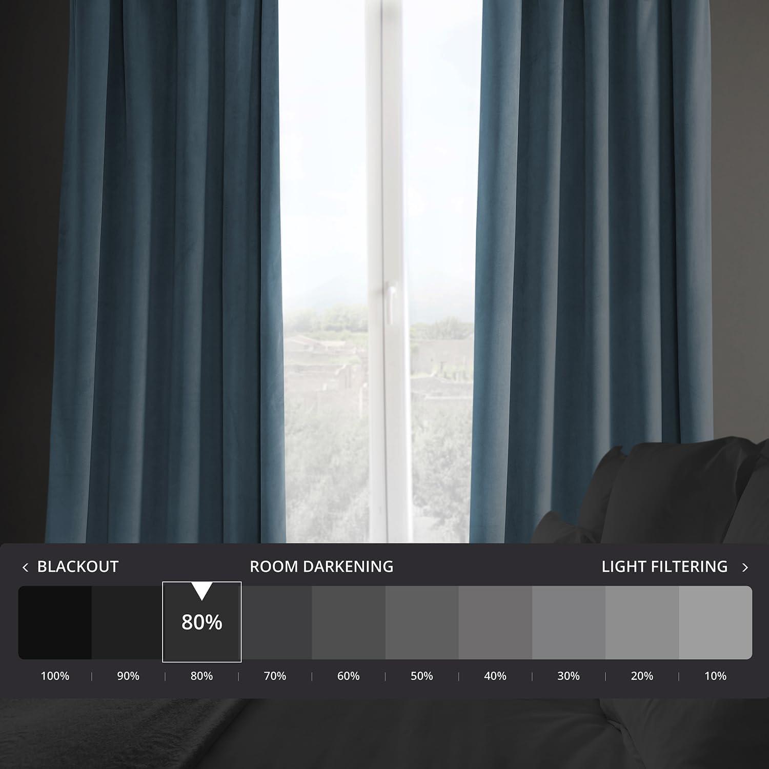 AllModern Loria Plush Velvet 100% Blackout Curtains For Bedroom, Living Room - Single Panel