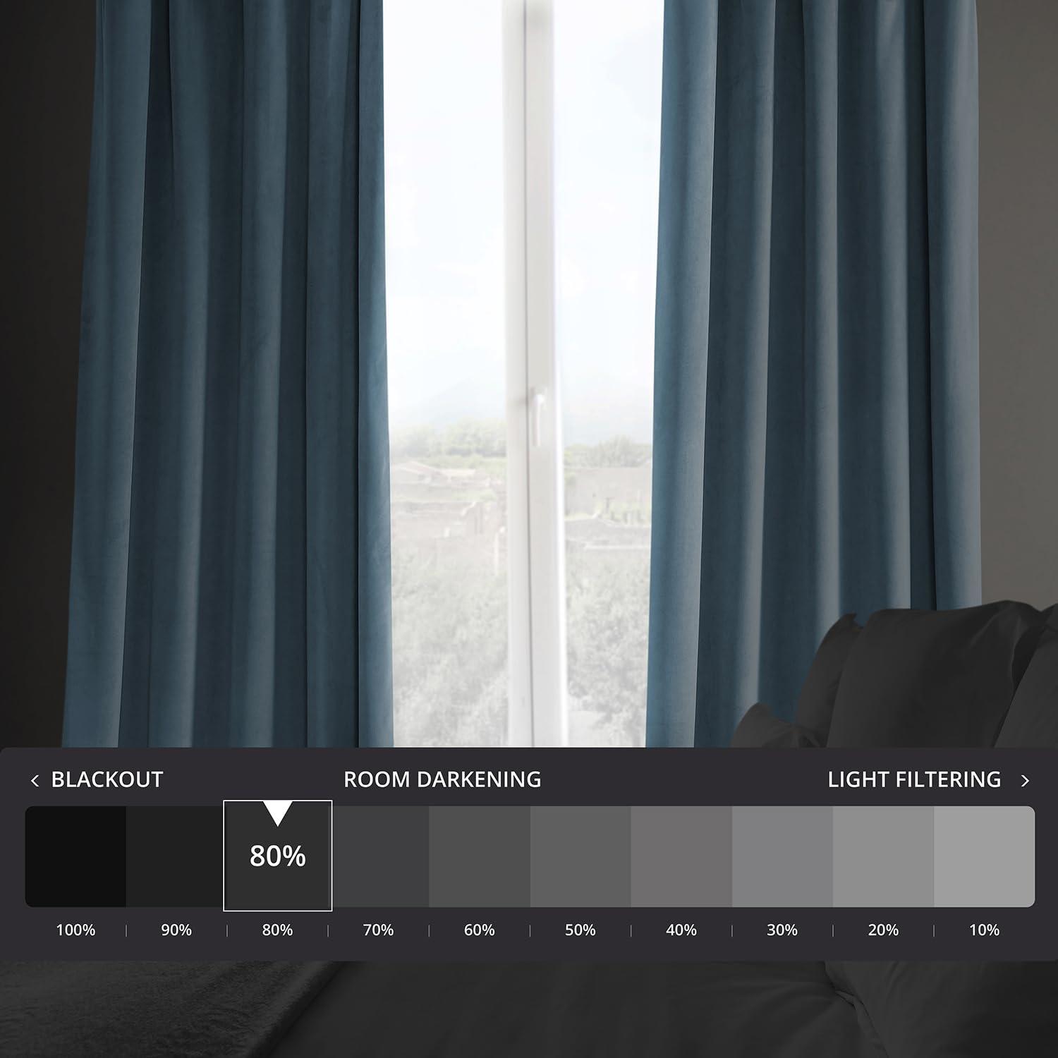 AllModern Loria Plush Velvet 100% Blackout Curtains For Bedroom, Living Room - Single Panel