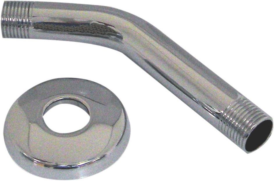 6-Inch Chrome Plated Shower Arm with Flange