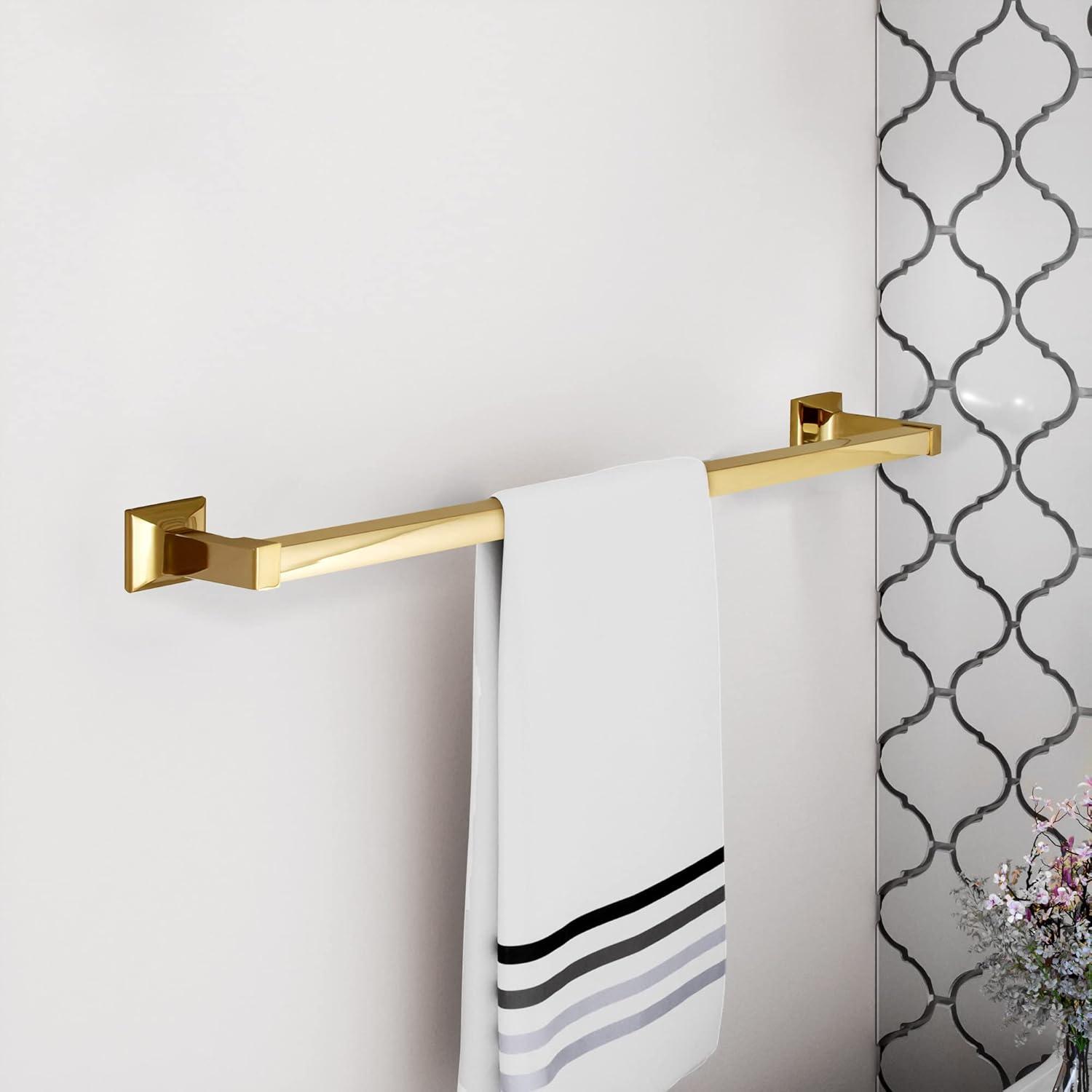 Millbridge 24-Inch Polished Brass Wall Mounted Towel Bar