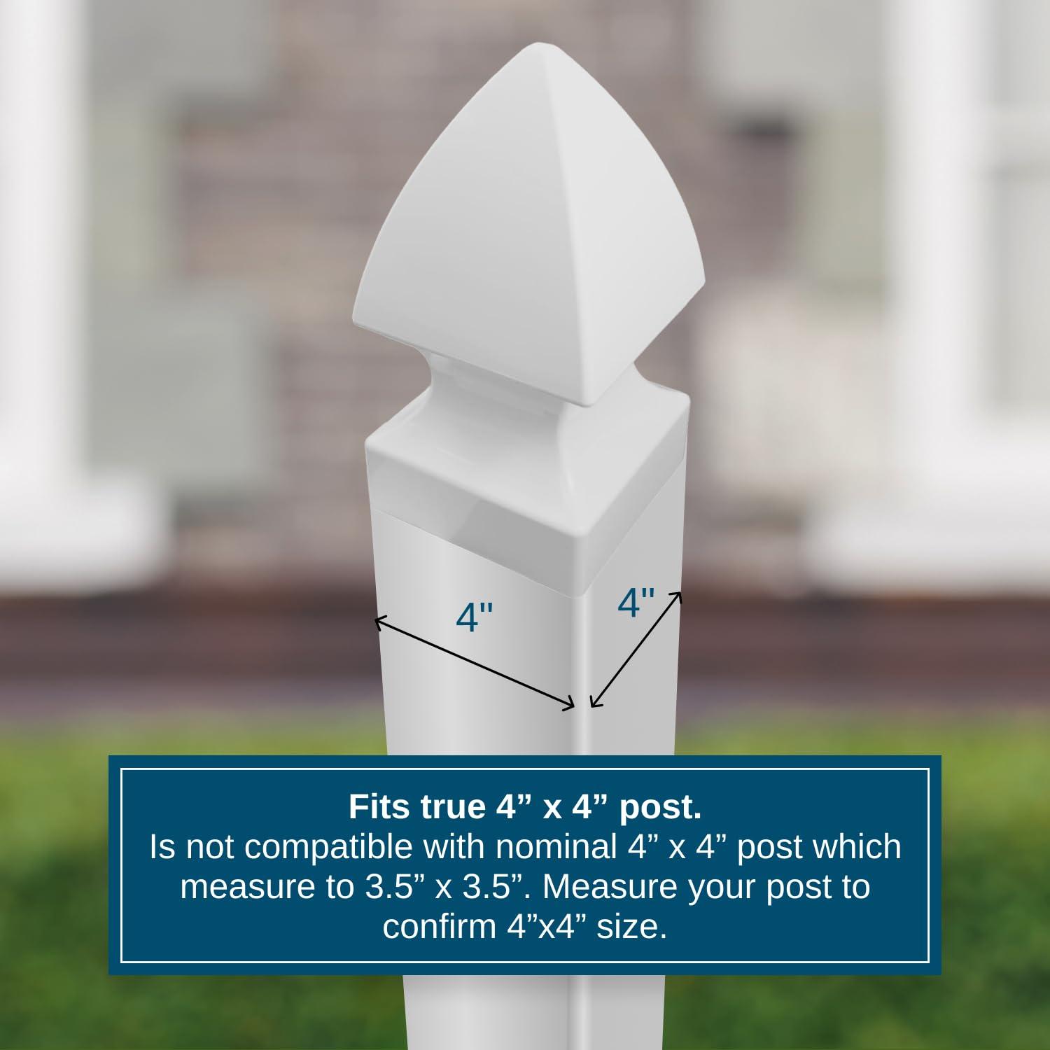 WEATHERABLES 4x4 Post Caps – Weatherproof Premium Outdoor Vinyl Post Cover for Lasting Durability and Easy Installation on Vinyl Decks, Patios, Porches, or Mailbox Posts (Gothic)