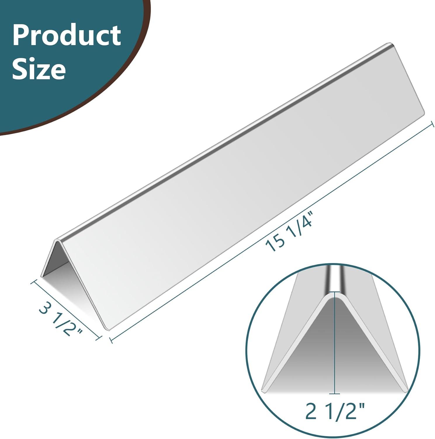 GasSaf 15.3inch Flavorizer Bar Replacement for Weber 7635, Spirit 200 Series, Spirit E-210, S-210, E-220, S-220 with Front Controls Panel, 3-Pack Stainless Steel Flavor Bar(15.3"x3.5"x2.5")