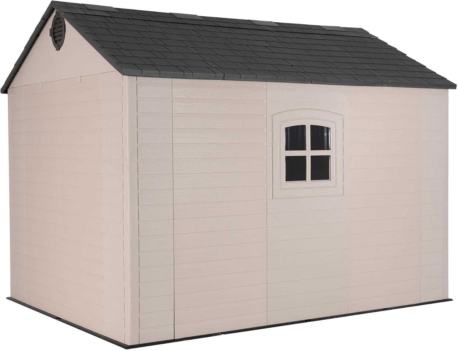 Lifetime Polyethylene Storage Shed, 71.25 sq. ft., 8 ft. x 10 ft. x 8 ft., Tan/Gray (60371)