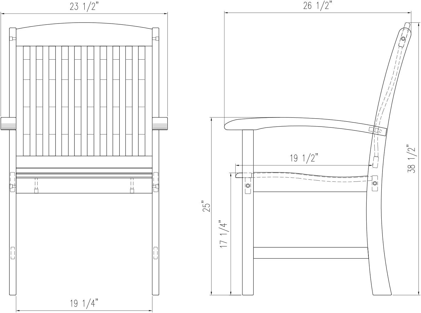Cambridge Casual 6pc Caterina Teak Wood Outdoor Dining Set with Beige Cushion: Weather-Resistant, 2" Umbrella Hole, Galvanized Steel Hardware