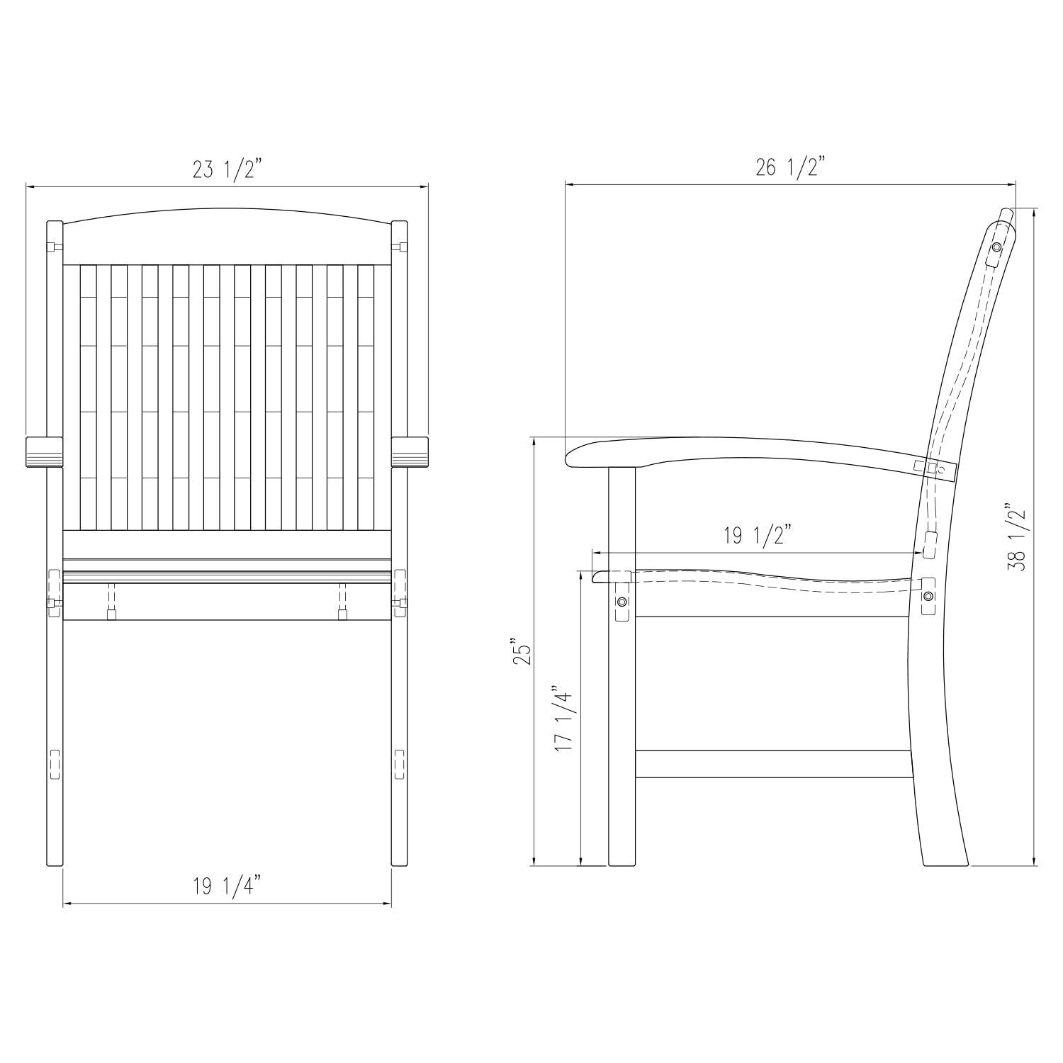 Cambridge Casual 6pc Caterina Teak Wood Outdoor Dining Set with Beige Cushion: Weather-Resistant, 2" Umbrella Hole, Galvanized Steel Hardware