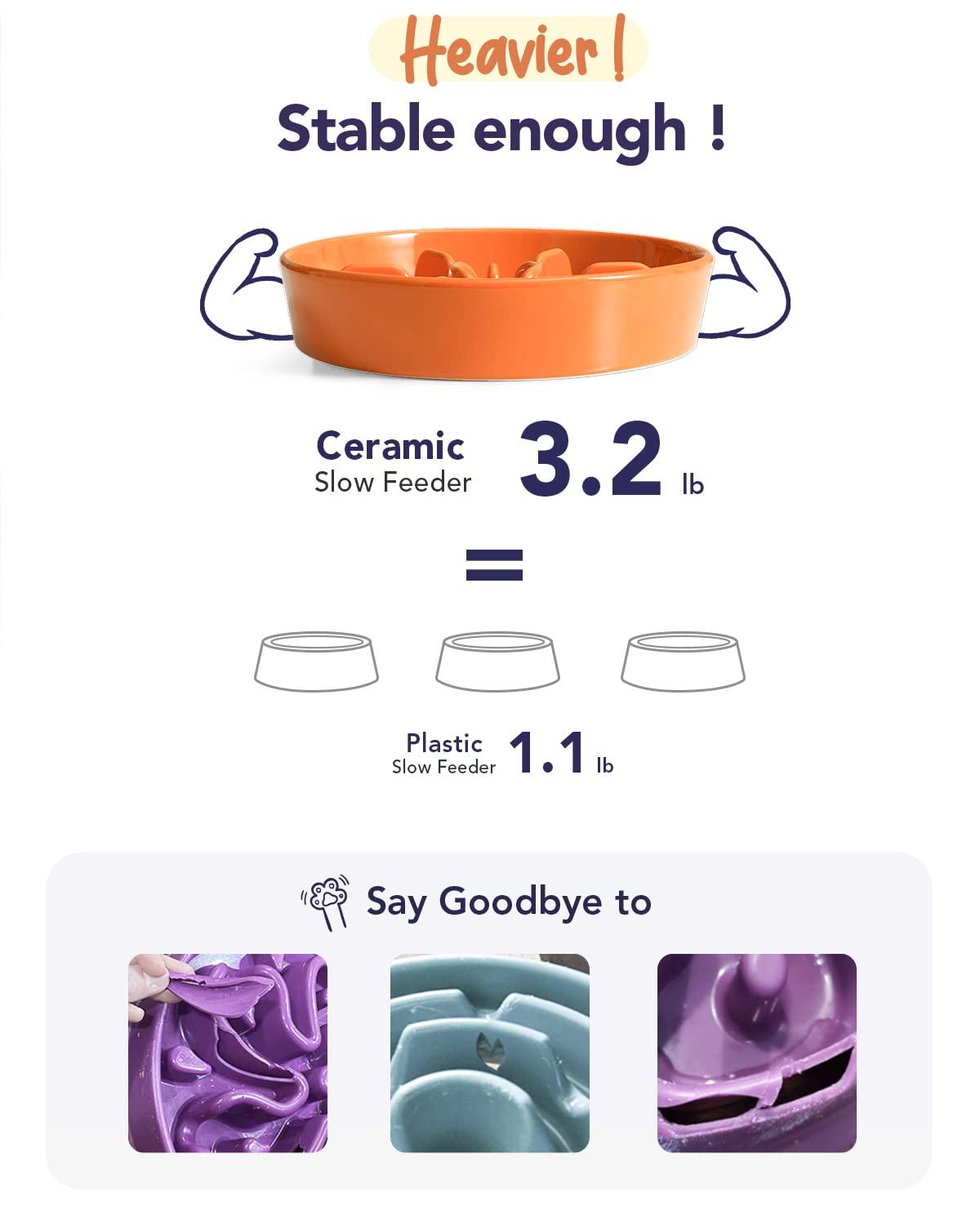 Ceramic Slow Feed Dog Bowls