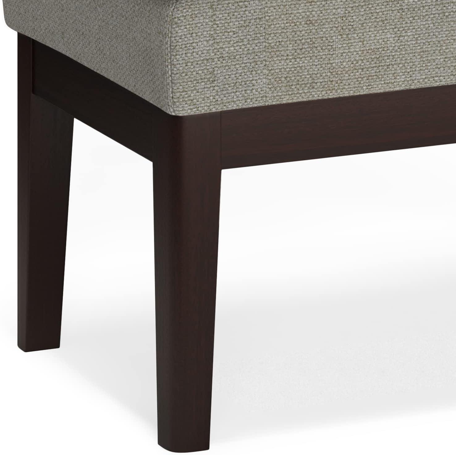 Simpli Home Carlson Small Mid-Century Ottoman Bench with Upholstered Seat