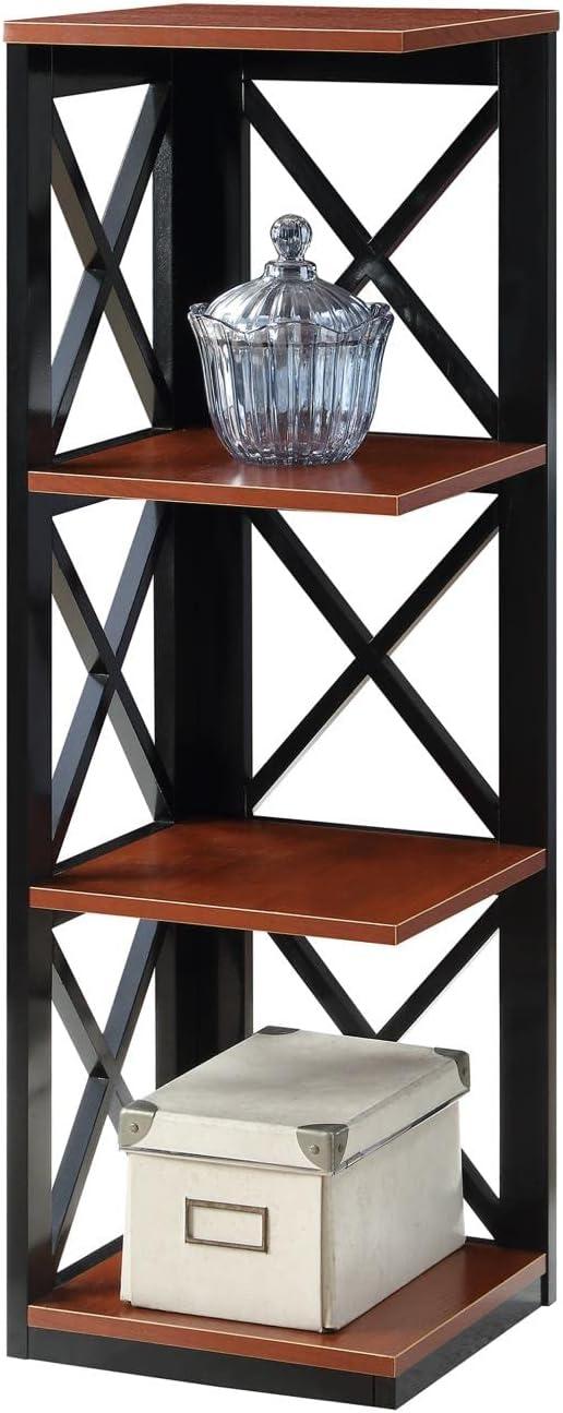 Oxford Corner Bookcase, Cherry Black - 3 Tier