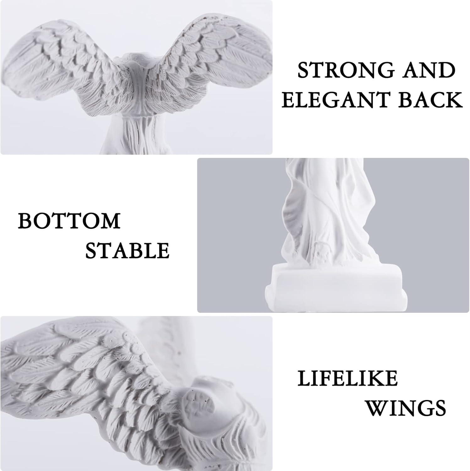 Winged Victory Goddess Statue Victory Of Samothrace Sculpture Resin Roman Greek Victoria Figurine For Home Office Decor White