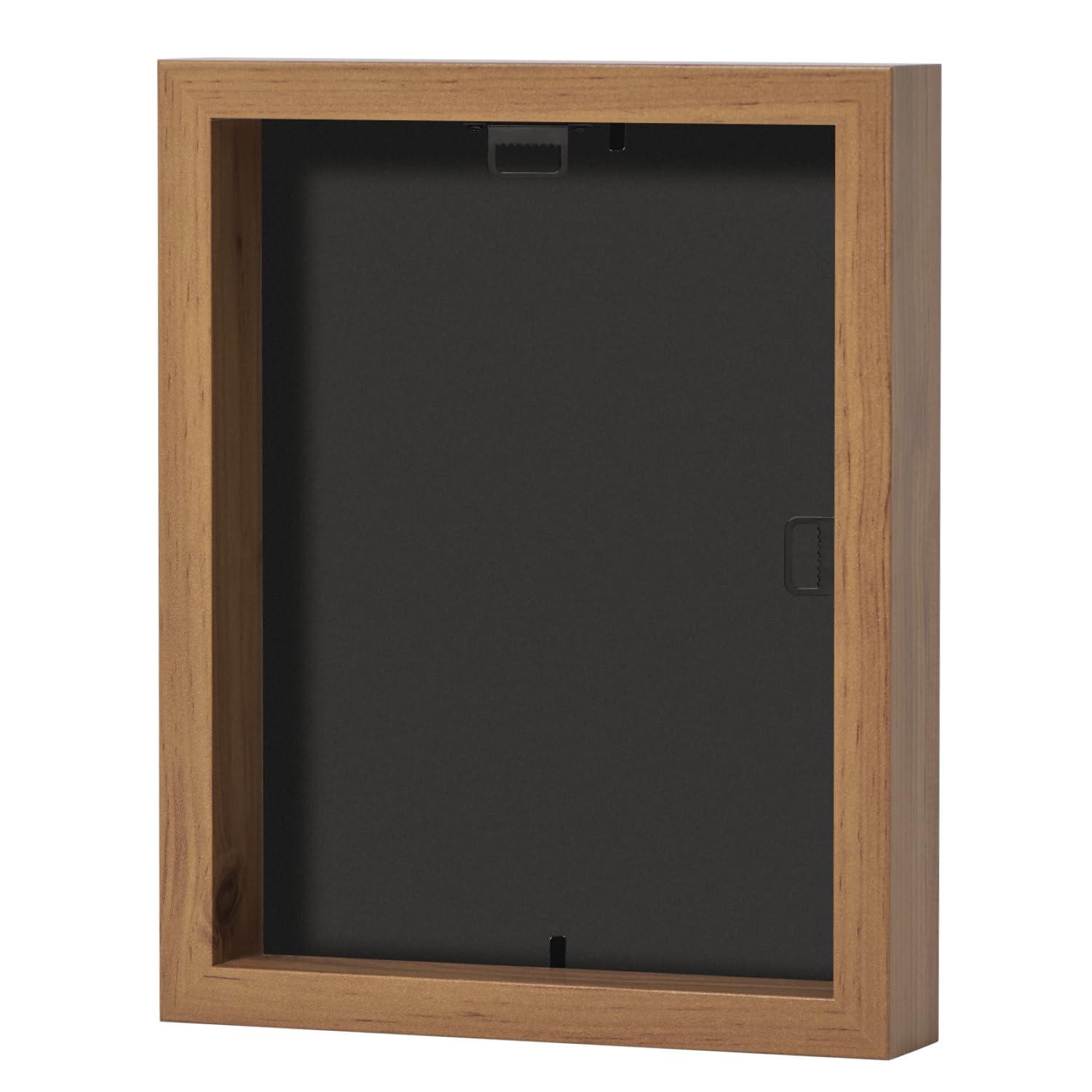 Torre & Tagus White Matted 5x7 Picture Frame Walnut Woodgrain, Engineered Wood Frame Gallery Mount Artwork Holder On Wall or Tabletop For Photos, Posters & Art Prints (Boulevard)