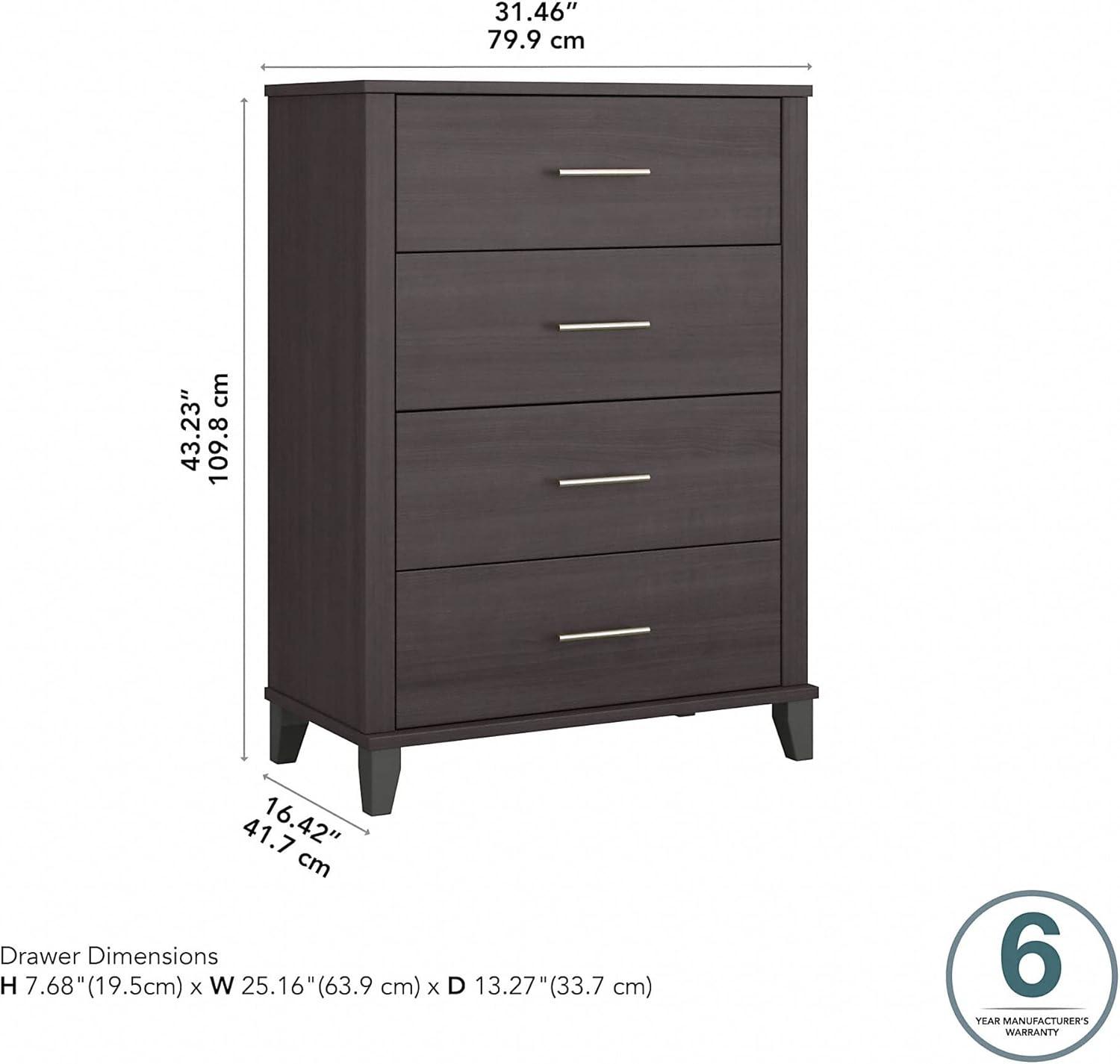 Bush Furniture Somerset Chest of Drawers, Storm Gray