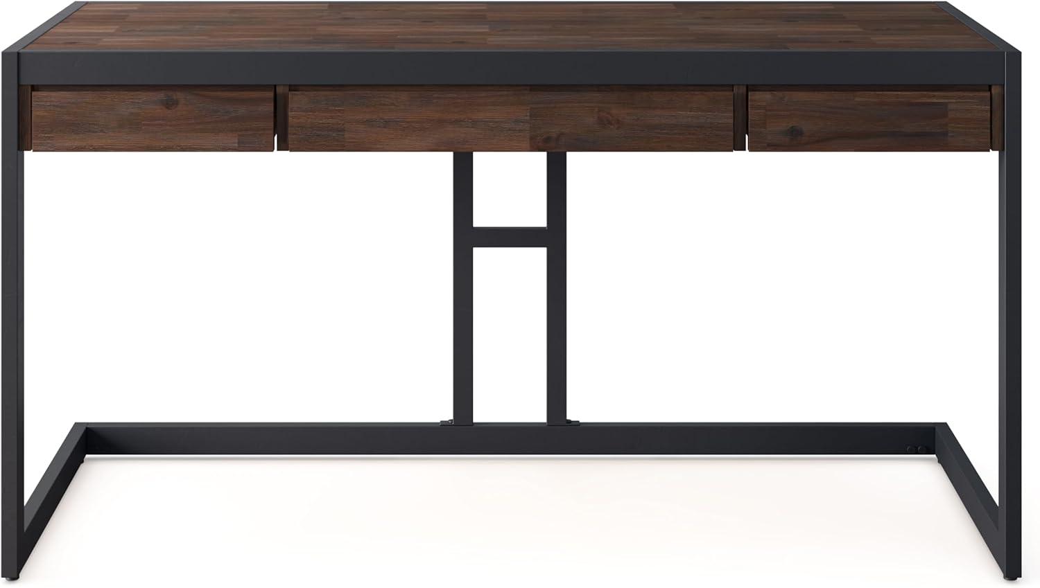 Solid Acacia Wood Modern Industrial Desk