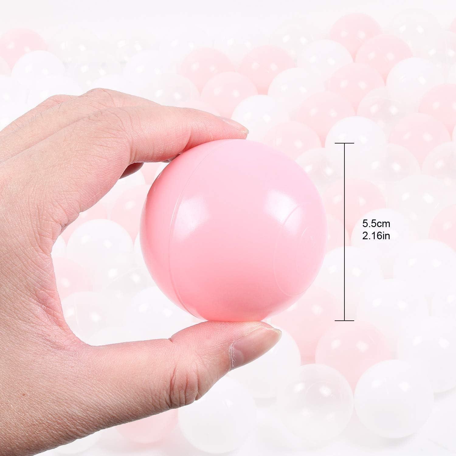 Anvazise 100Pcs Ball Pit Balls Thickened Eco-friendly Smooth Reusable Bite-resistant Hand-on Ability PE Material Macaron Color Pit Balls Kindergarten Toy