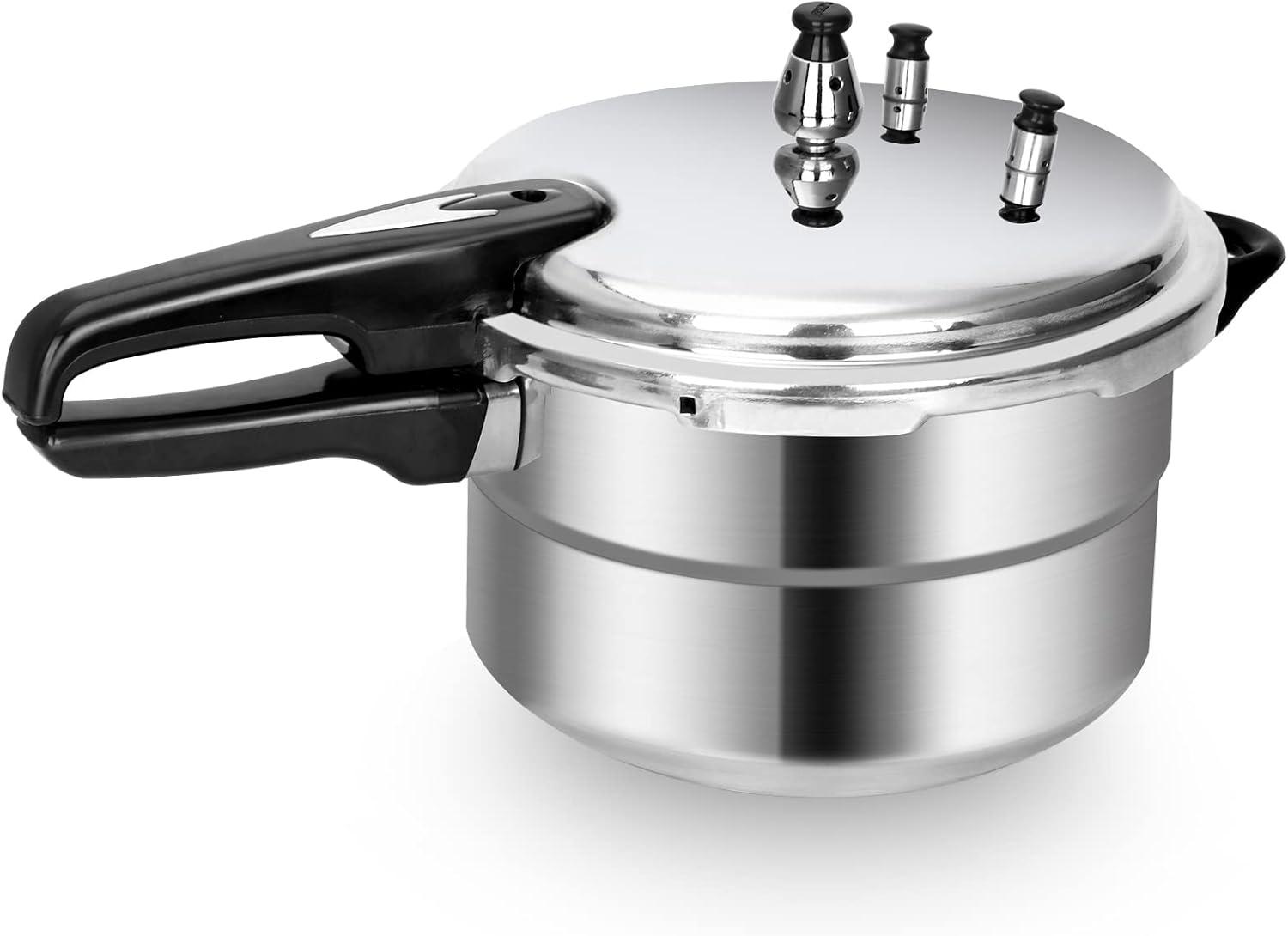 5.3 Quart Polished Stainless Steel Induction Ready Pressure Cooker